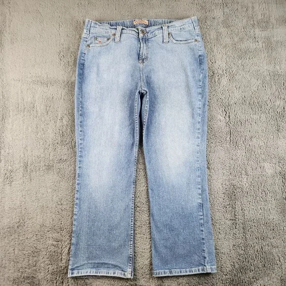 Women's High-Rise Kick Boot Jeans Size 14/15 Paris Blues Elastic Waist Ladies - Picture 1 of 10